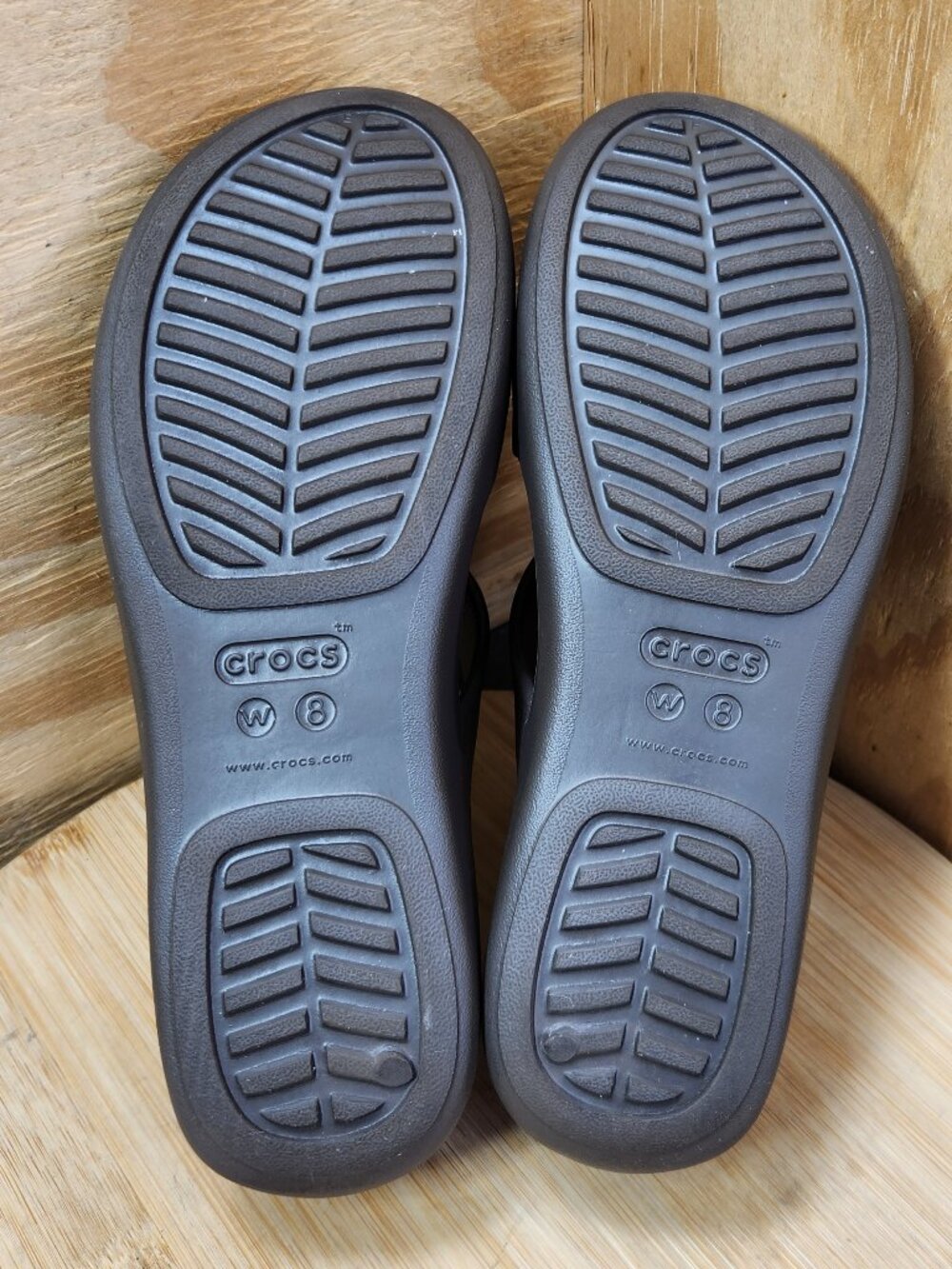 Crocs Getaway Strappy Womens Brown Wedge Slide Sandals Size 8 - Picture 8 of 9